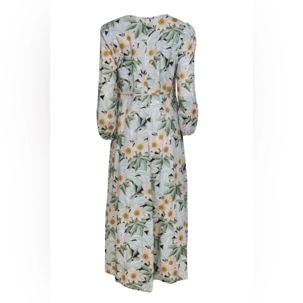 Tuckernuck Floral Long Sleeve Dress - Green and White - Picture 3 of 16